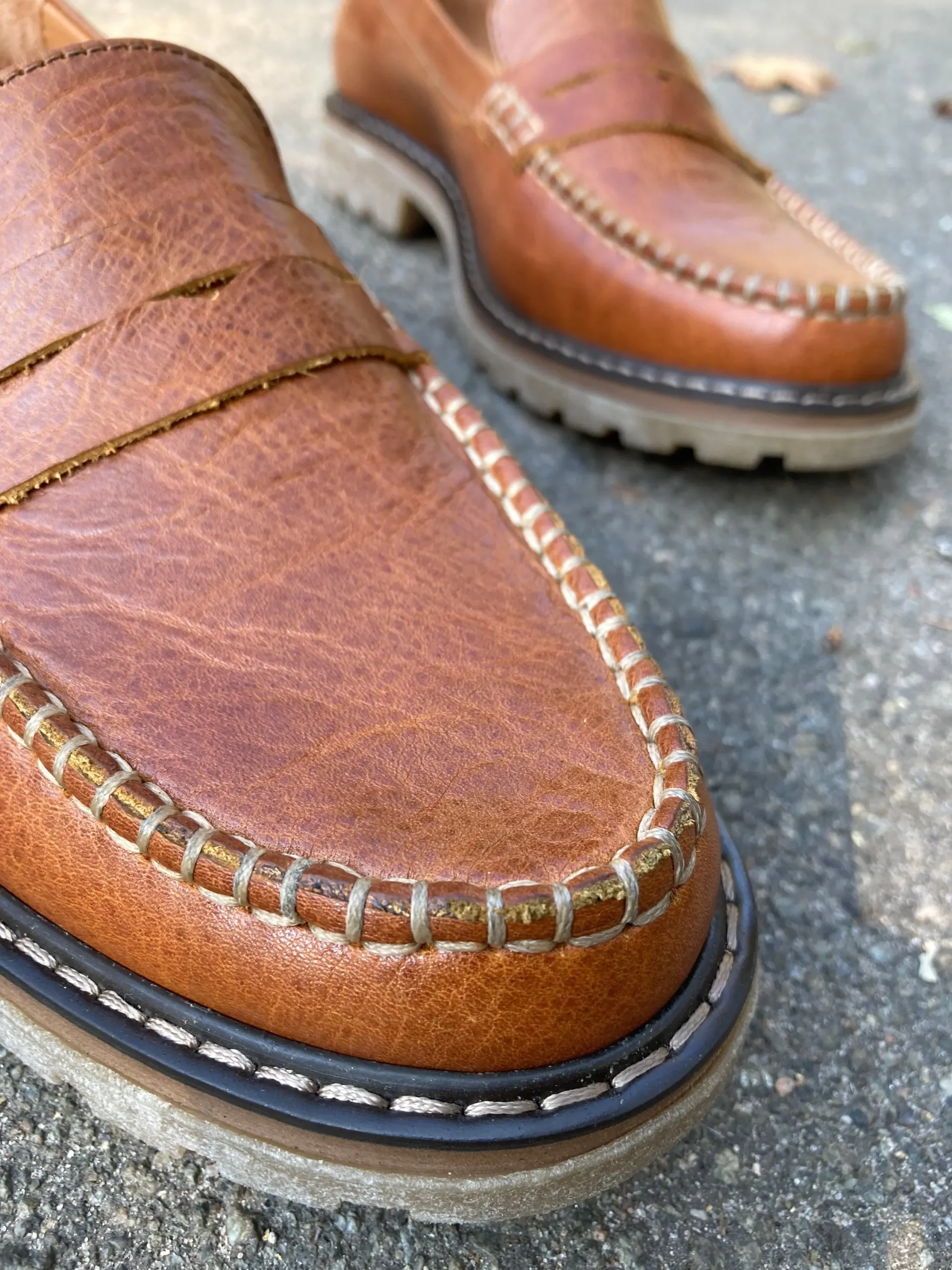 Caramel Penny Loafers: Women’s Classic Leather