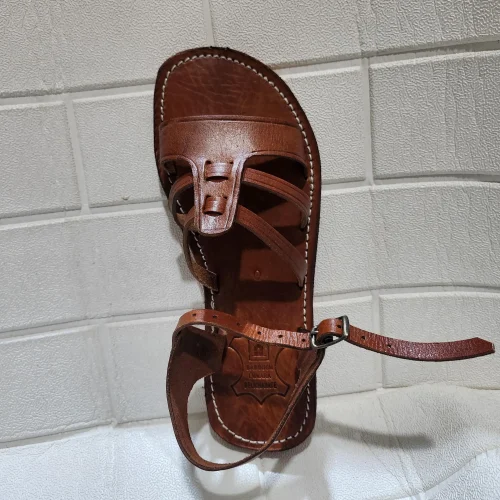 Women’s Brown Toe Loop Ankle Strap Sandals