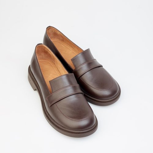 Brown Leather Loafers Women S Slip On Flats