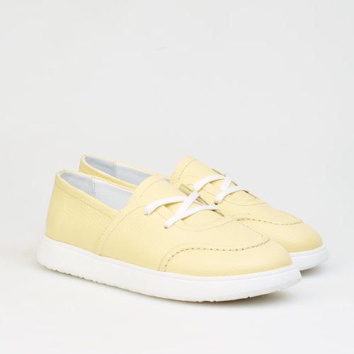 Lemon Color Stylish Keds Yellow Leather Women Sneakers
