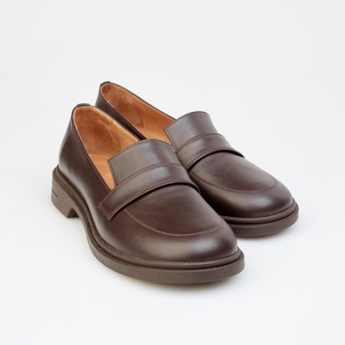 Brown Leather Loafers Women S Slip On Flats