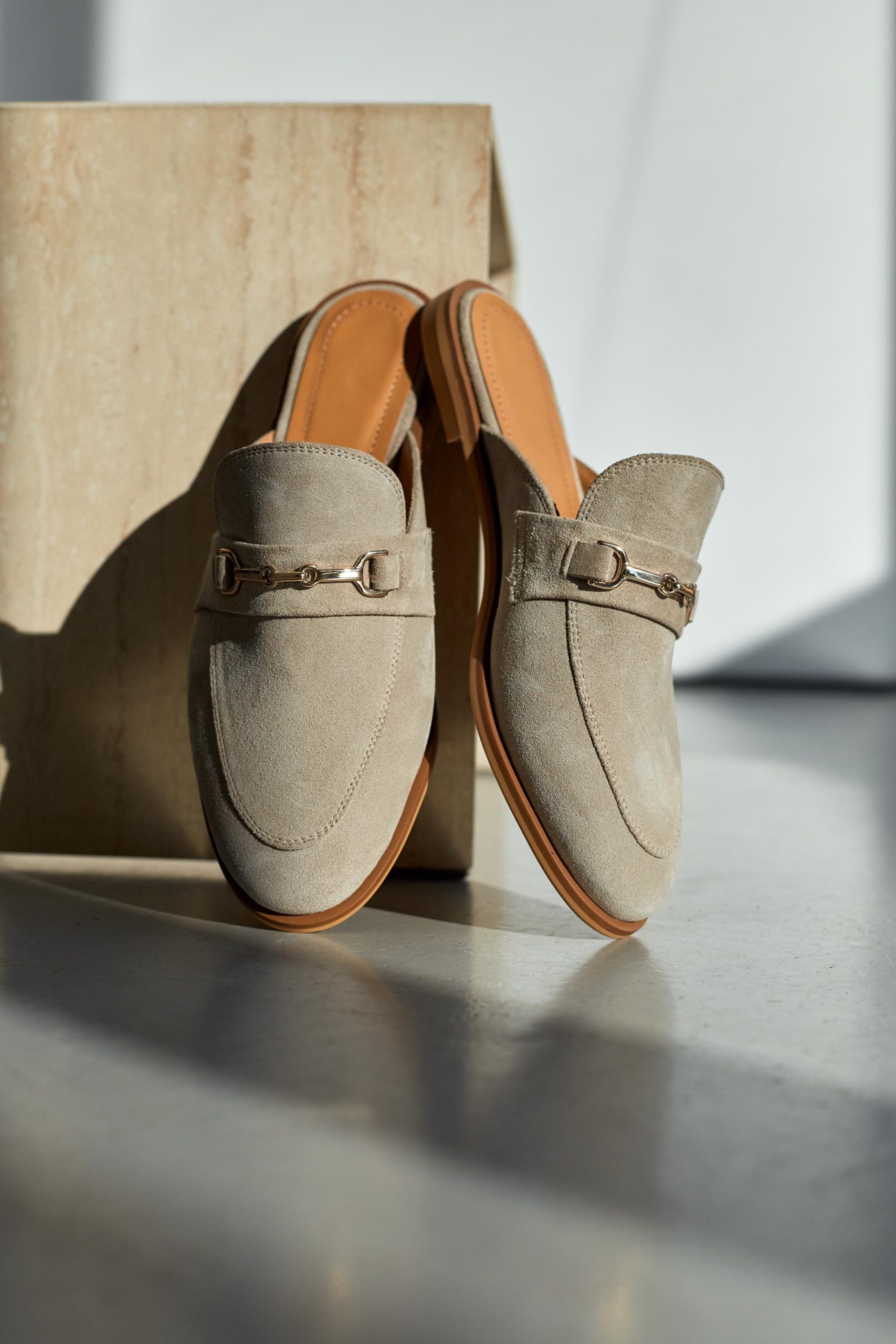 Suede Mules Women Classic Flat Backless Loafers Casual