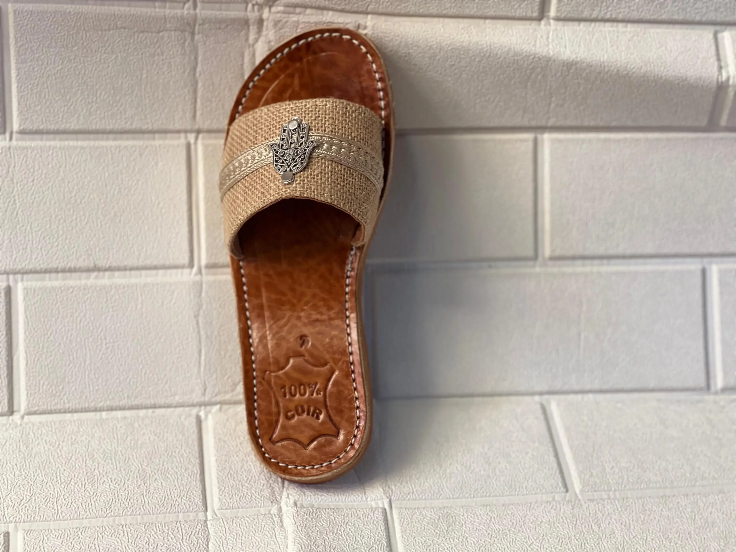 Women’s Turquoise Hamsa Moroccan Leather Sandals