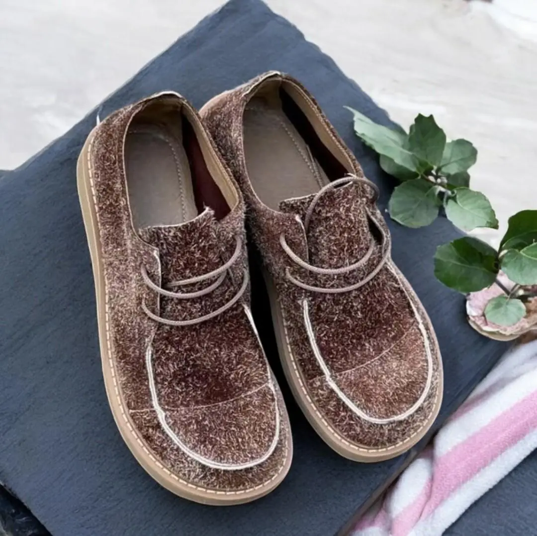 Handmade Women S Suede Loafers Wide Toe Box